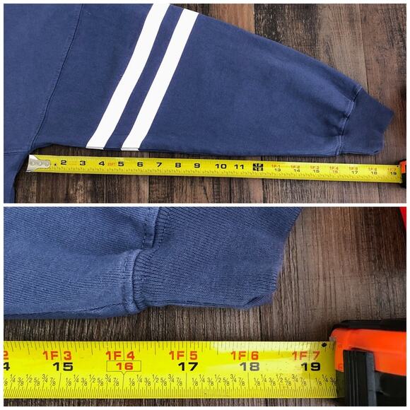 Disney Parks Spirit Jersey Puff Print Varsity Stripe Sleeve Size Medium Blue Whi - Picture 14 of 16